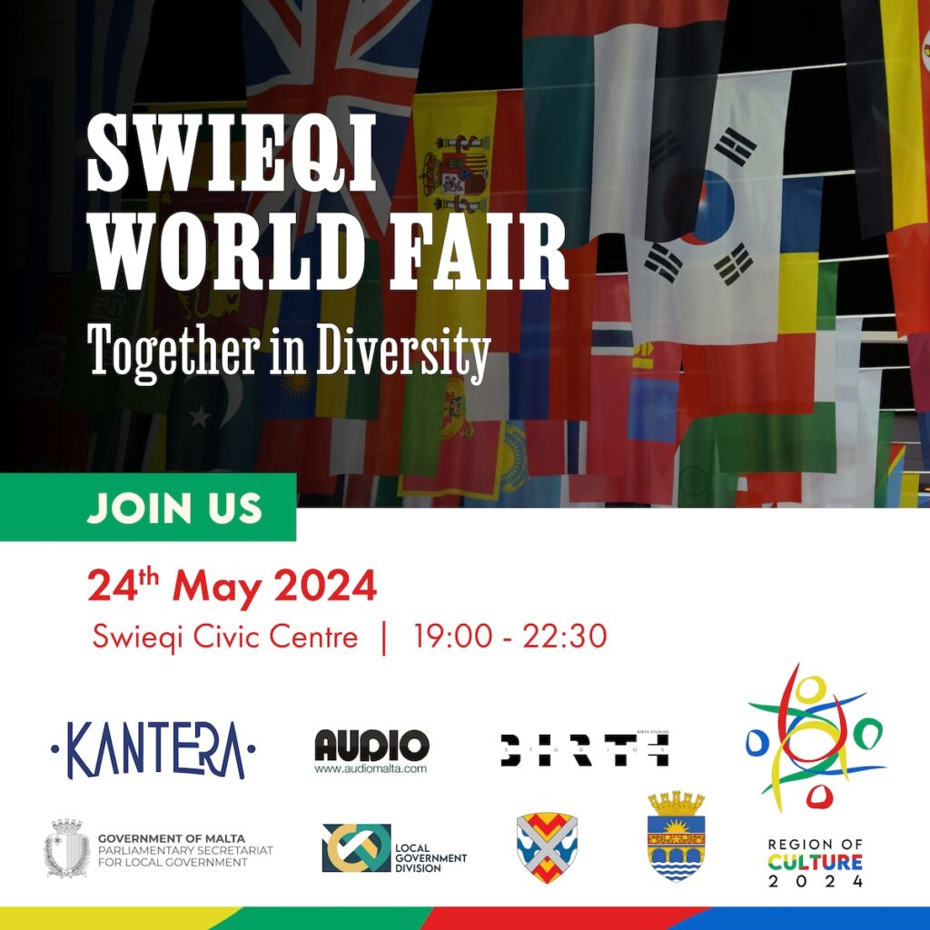 The Swieqi World Fair – ‘Together in Diversity’ was held at the Swieqi Civic Centre on May 24th. A special international fair involving several nations and the local community, exploring cultures from around the globe with traditional Maltese games, vibrant performances, and special guest KANTERA.